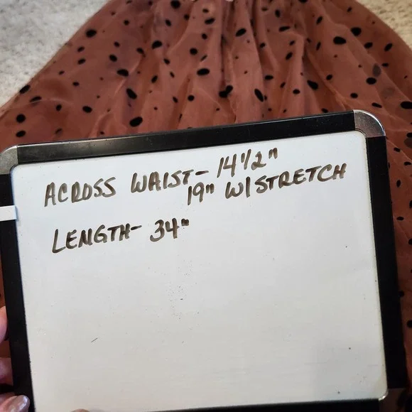 Maeve Anthropologie Polka Dot Tulle Maxi Skirt Brown Black Flocked Mesh Medium - Picture 8 of 8